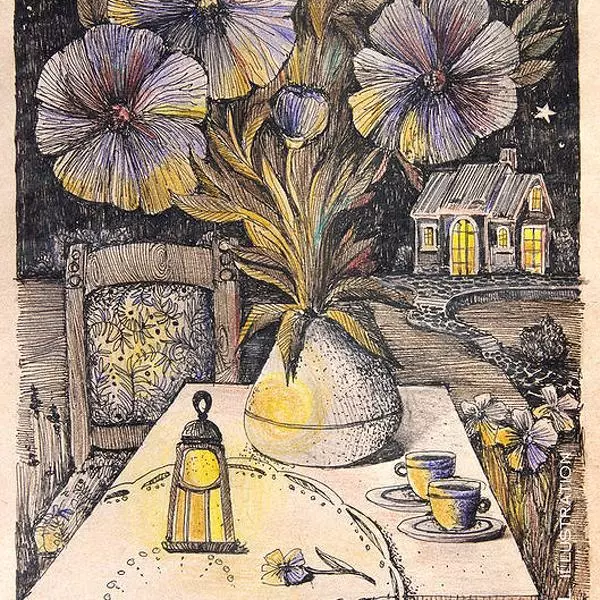 Flower Town by Olga Grebennik, Drawing, Mixed media | Art Limited