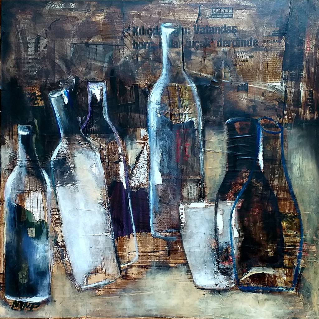 Bottles par Iryna Gragera, Peinture, Technique mixte | Art Limited, image size:1024x1024