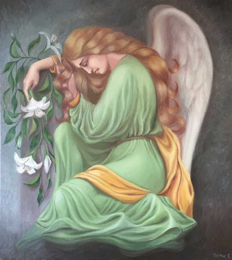 Ange Gardien 80x90cm Oil On Canvas By Olena Petryk Art Work Art Limited