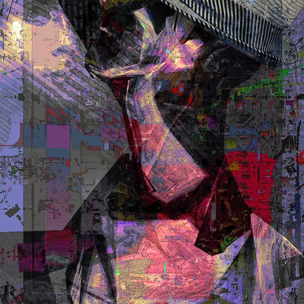 Hisbluehat by Jacek Tofil in Mixed media