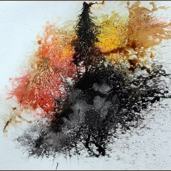 L'ombre du Derviche. Shadow of the Dervish by Jean-Pierre MILESI in Painting Ink