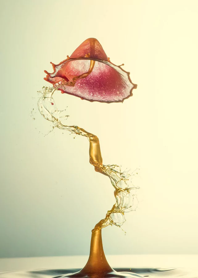 Windy Drop | Abstract waterdrop photography is a creation by the artist Mustafa Yağcı. Category Nature, Landscape, Waterscape, lake, river, Photography, Digital. In order to improve the form of a classical drop photograph, additional effects need to be created…