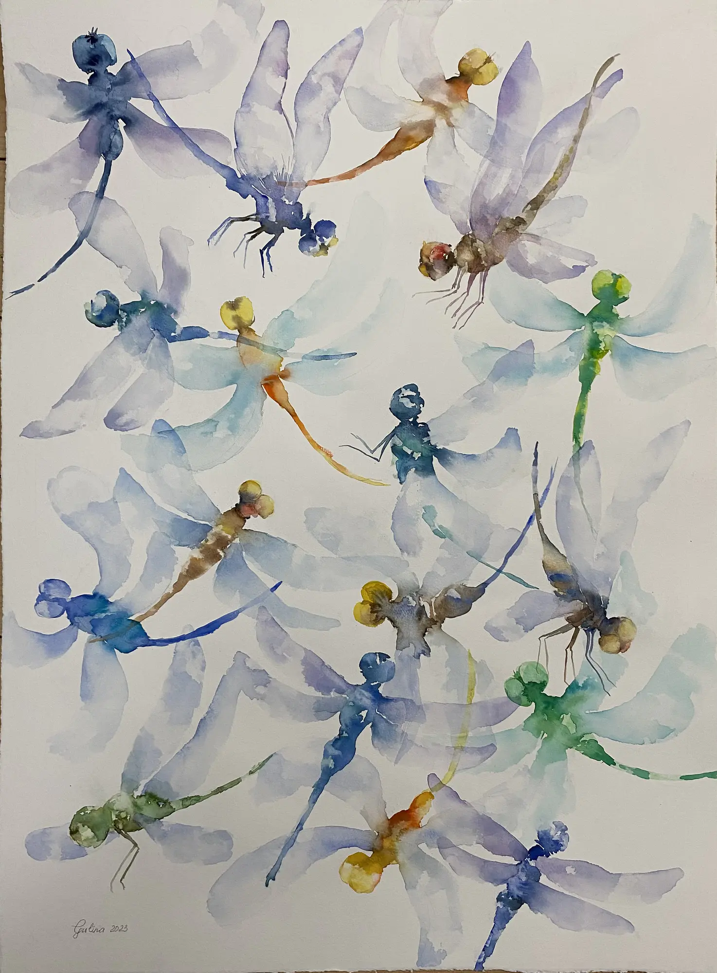 la-danse-des-libellules-par-gulinart-peinture-aquarelle-art-limited